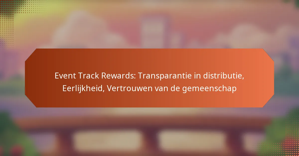 Event Track Rewards: Transparantie in distributie, Eerlijkheid, Vertrouwen van de gemeenschap