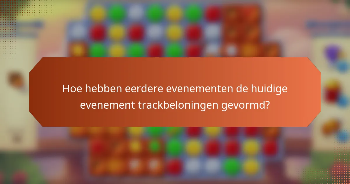 Hoe hebben eerdere evenementen de huidige evenement trackbeloningen gevormd?