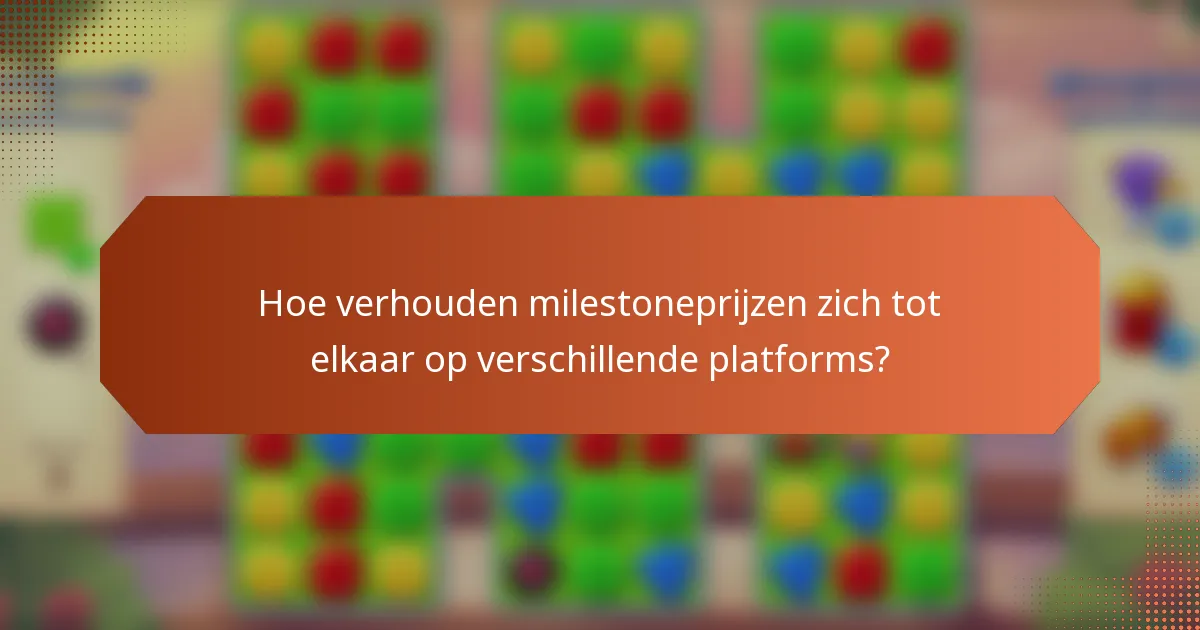 Hoe verhouden milestoneprijzen zich tot elkaar op verschillende platforms?