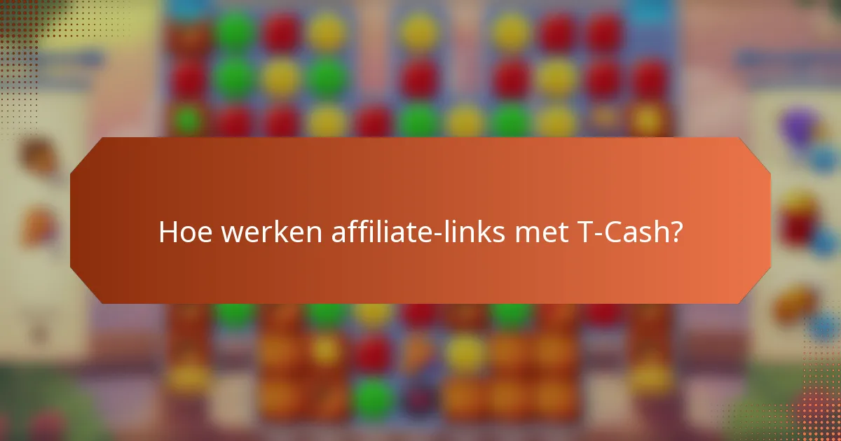 Hoe werken affiliate-links met T-Cash?