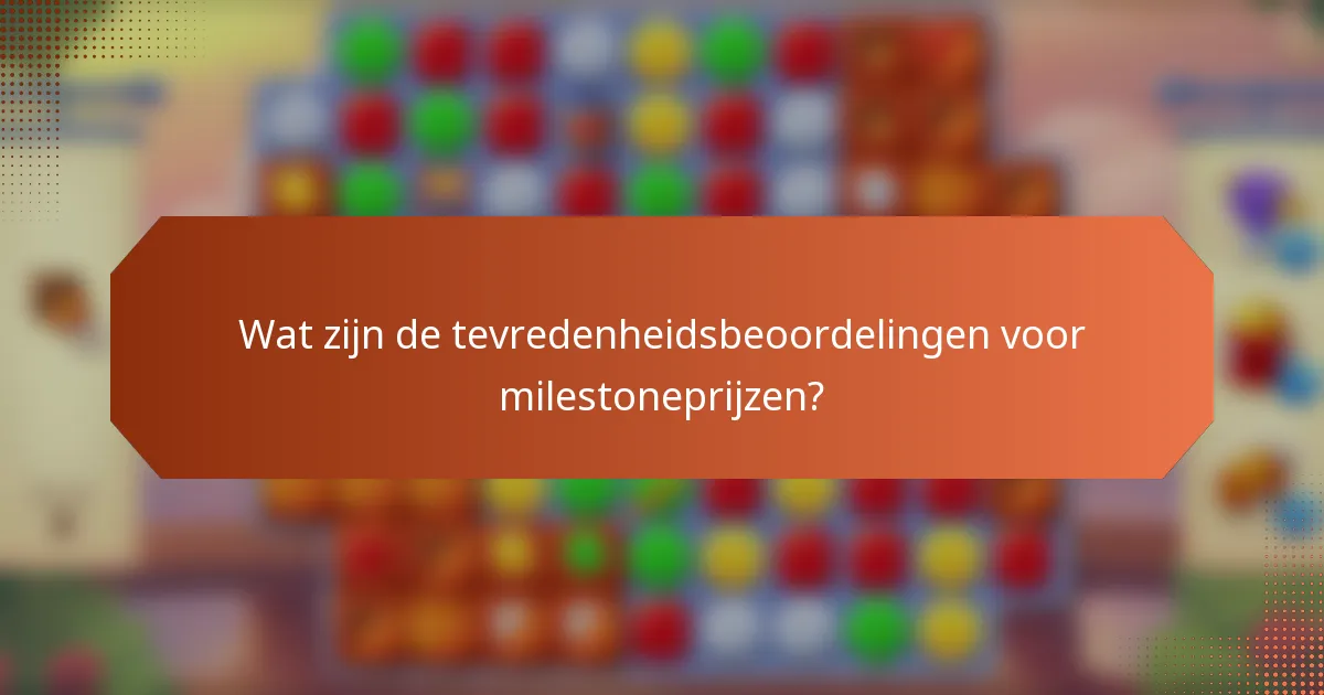Wat zijn de tevredenheidsbeoordelingen voor milestoneprijzen?
